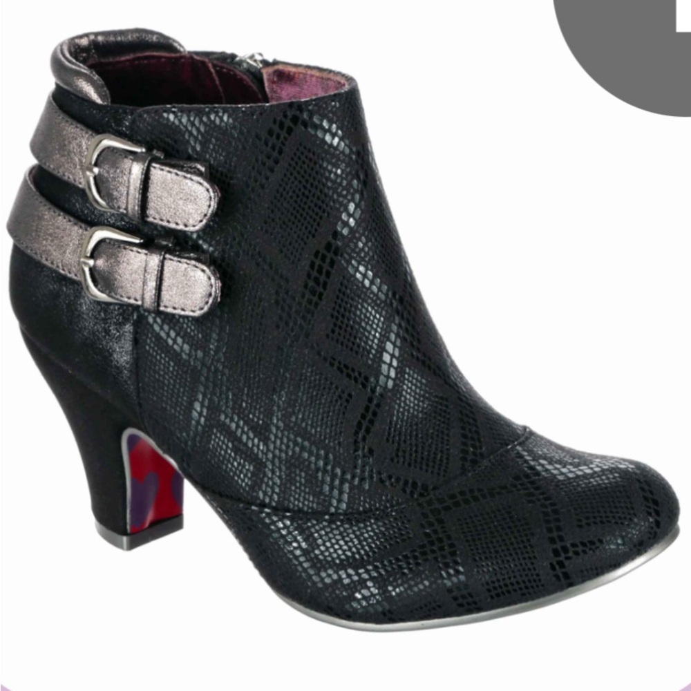 Irregular Choice Black Ankle Boots with Chunky Heel- never worn- new in original